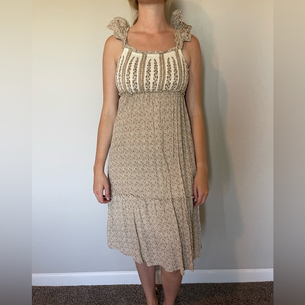 Brown midi dress